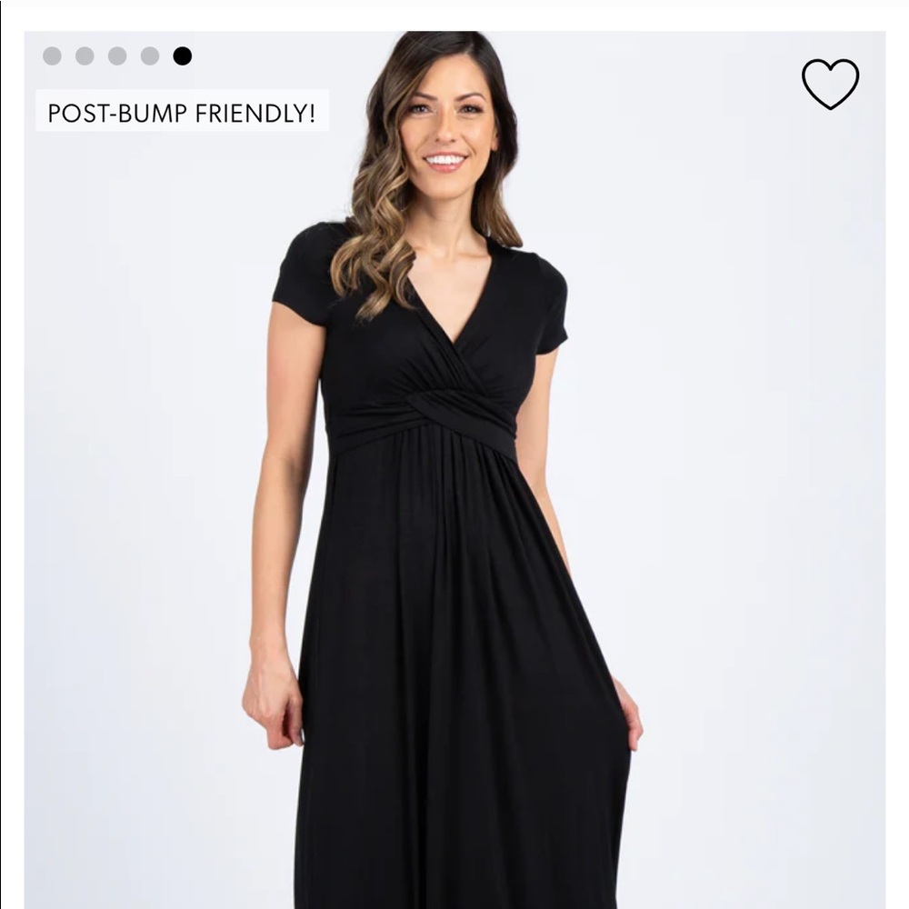 Woman’s Pink Blush Black Maternity Maxi Dress